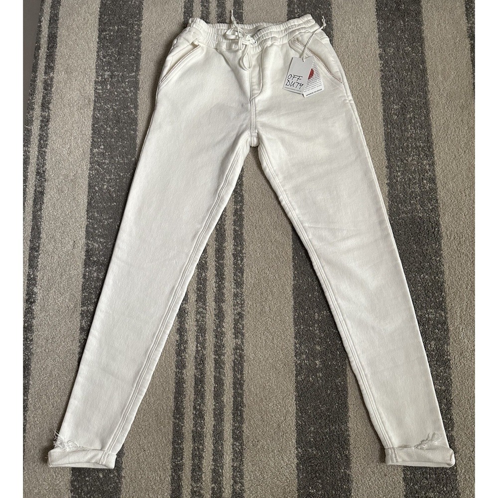 Joe's Jeans Off Duty Slim Joggers Japanese Selvedge White French‎ Terry Knit S